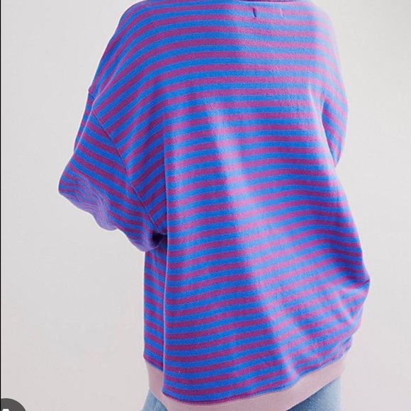 FP CLASSIC STRIPED OVERSIZED PULLOVER PLUM COMBO - Picture 4 of 4